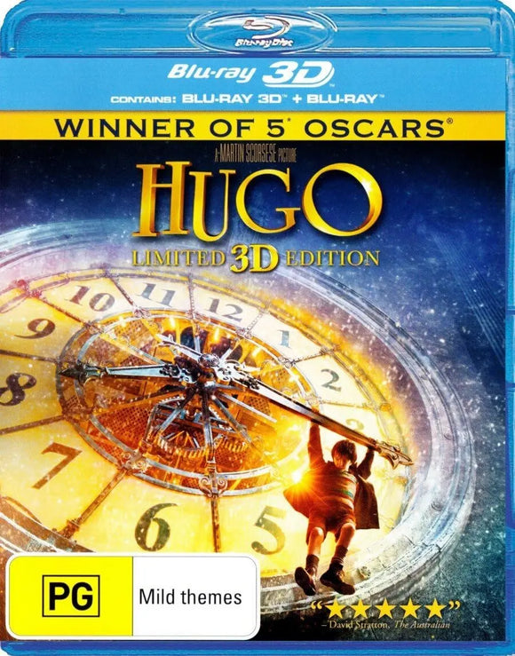 Hugo 3D Limited Edition (Blu-Ray) New & Sealed - Region B - All Elite DVDs