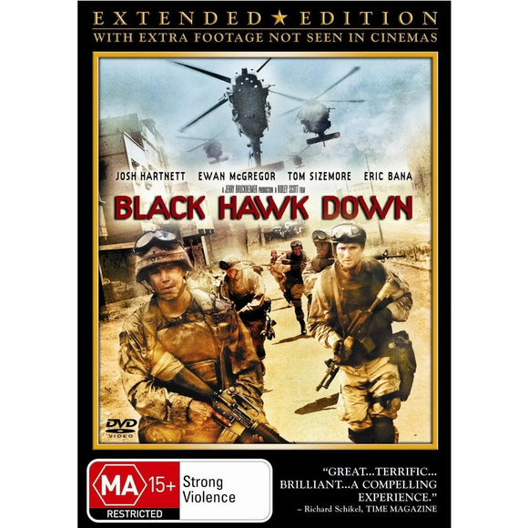 Black Hawk Down : Extended Edition (DVD) Brand New & Sealed - Region 4 - All Elite DVDs
