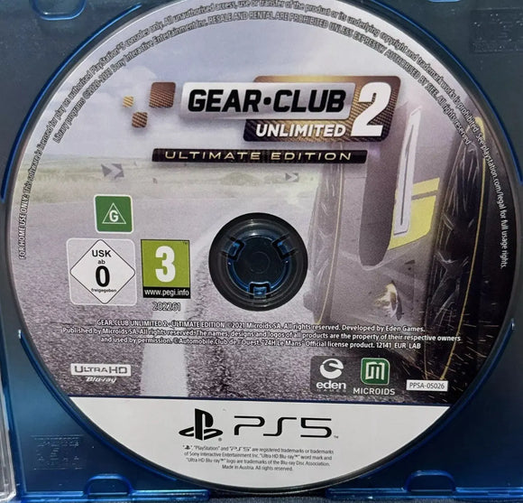 Gear Club 2 Unlimited : Ultimate Edition (PS5 Game) Mint Condition - No Case - All Elite DVDs