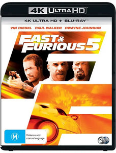 Fast & Furious 5(4K-UHD/Blu-Ray)New & Sealed - Region Free - All Elite DVDs
