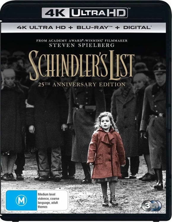 Schindler’s List(4K-UHD/Blu-Ray)New & Sealed - Region Free - All Elite DVDs