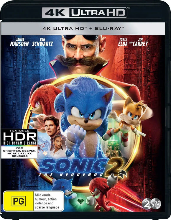 Sonic The Hedgehog 2 (4K UHD + Blu-Ray) Brand New & Sealed - Region B - All Elite DVDs