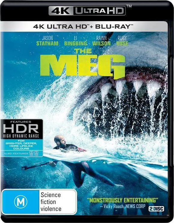 The Meg (4K UHD + Blu-Ray) Brand New & Sealed - Region B - All Elite DVDs