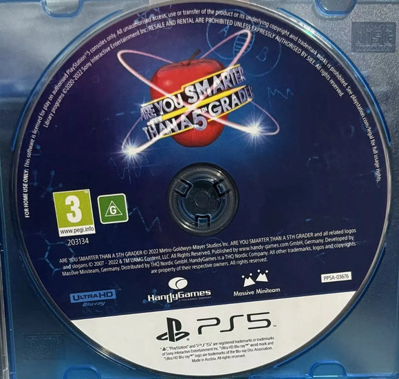 Are You Smarter Than A 5th Grader (PS5 Game) Mint Condition - No Case - All Elite DVDs