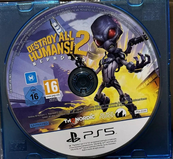 Destroy All Humans. 2 : Reprobed (PS5 Game) Mint Condition - No Case - All Elite DVDs
