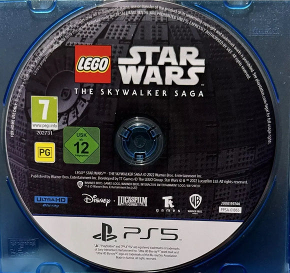 Lego Star Wars : The Skywalker Saga (PS5 Game) Mint Condition - No Case - All Elite DVDs