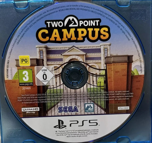 Two Point Campus (PS5 Game) Mint Condition - No Case - All Elite DVDs