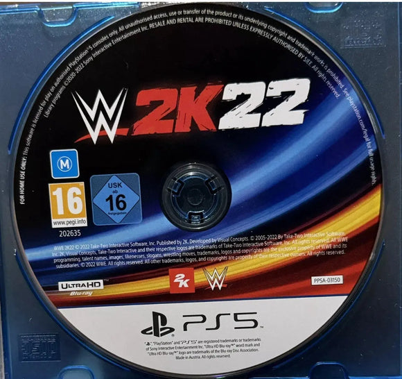 WWE 2K22 (PS5 Game) Mint Condition - No Case - All Elite DVDs