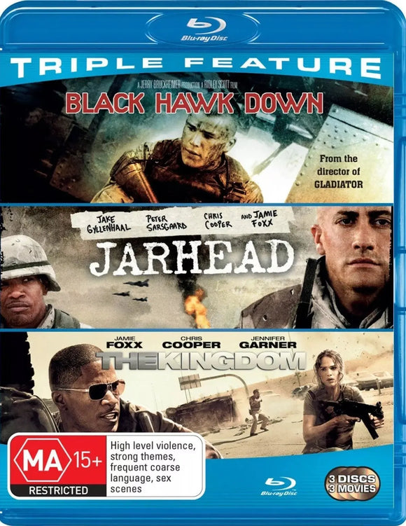 Black Hawk Down / Jarhead / The Kingdom (Blu-Ray) New & Sealed - Region B - All Elite DVDs