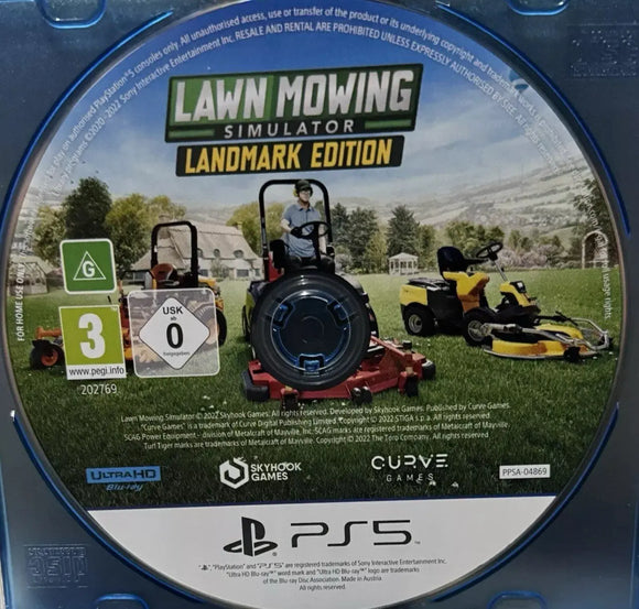 Lawn Mowing Simulator : Landmark Edition (PS5 Game) Mint Condition - No Case - All Elite DVDs
