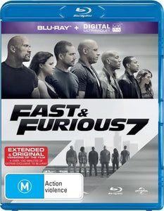 Fast & Furious 7 (Blu-Ray) New & Sealed - Region B - All Elite DVDs