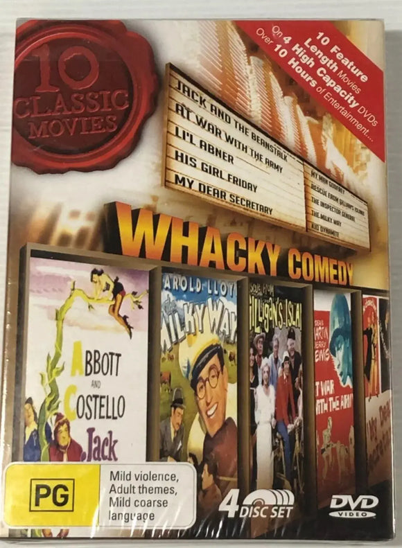 10 Classic Movies - Whacky Comedy (DVD) Brand New & Sealed - Region 4 - All Elite DVDs