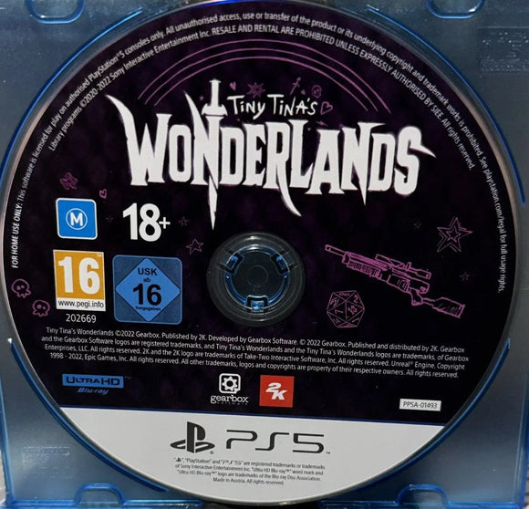 Tiny Tina’s Wonderlands (PS5 Game) Mint Condition - No Case - All Elite DVDs