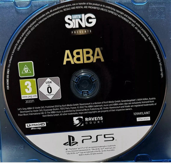Let’s Sing Presents ABBA (PS5 Game) Mint Condition - No Case - All Elite DVDs
