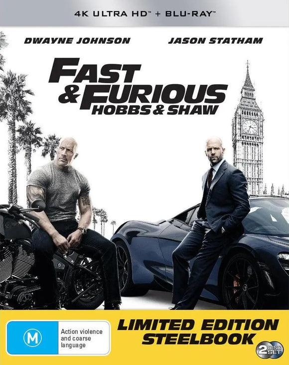Hobbs & Shaw (Steelbook)(4K-UHD/Blu-Ray)New & Sealed - Region Free - All Elite DVDs