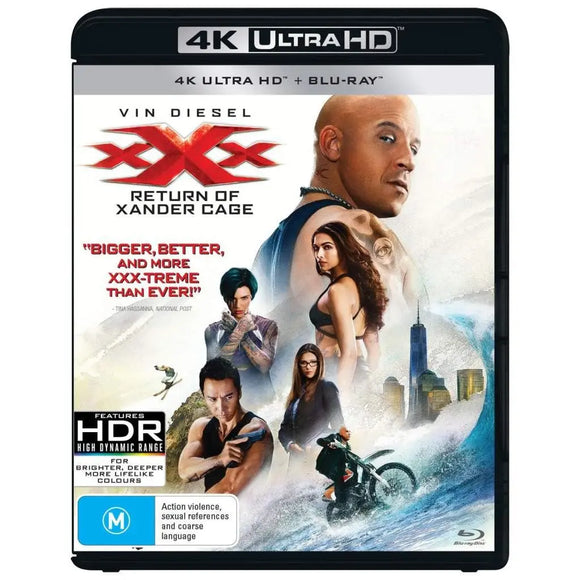 Xxx- Return Of Xander Cage(4K-UHD/Blu-Ray)New & Sealed - Region Free - All Elite DVDs