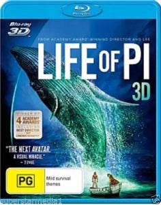 Life Of PI 3D (Blu-Ray) New & Sealed - Region B - All Elite DVDs