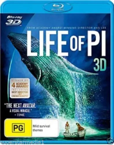 Life Of PI 3D (Blu-Ray) New & Sealed - Region B - All Elite DVDs