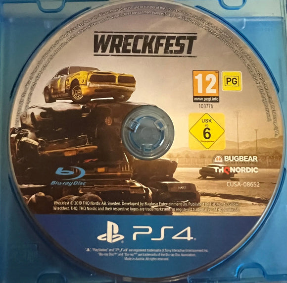 Wreckfest (PS4 Game) Mint Condition - No Case All Elite DVDs